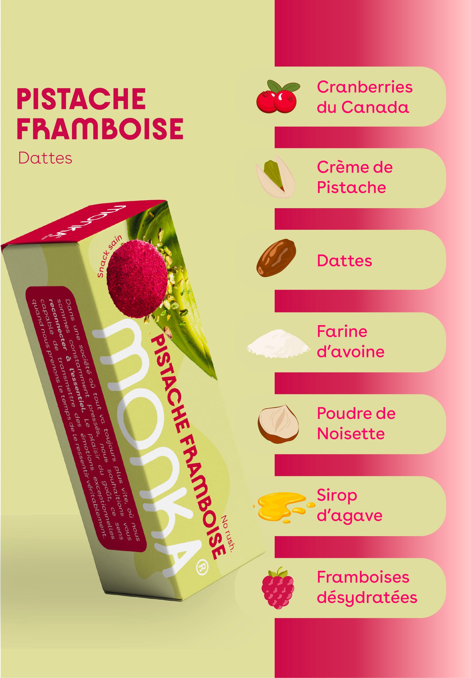 Monka Balls Pistache Framboise  x 12 Boîtes
